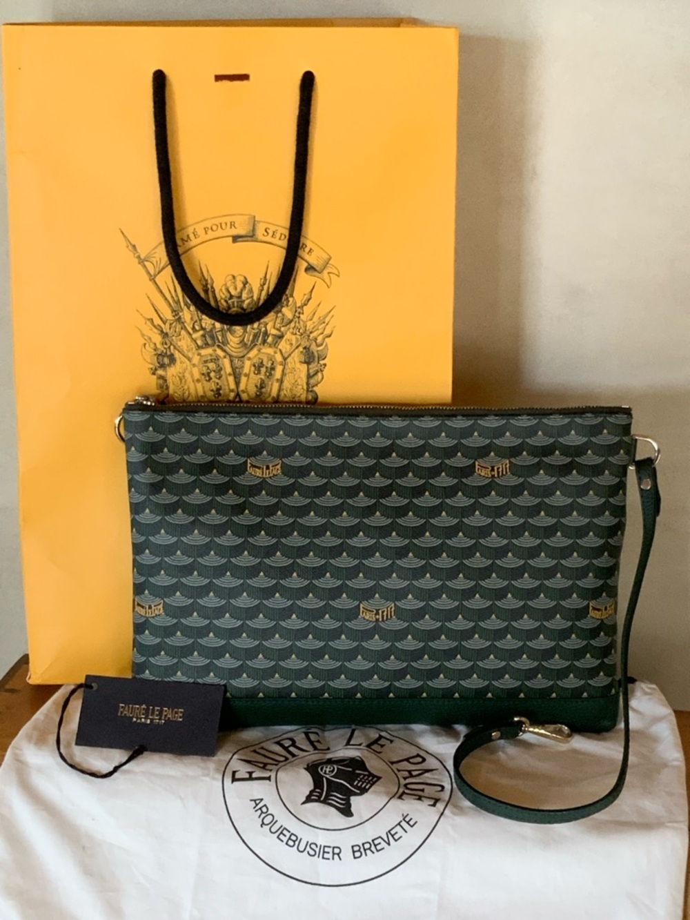 SALE🌟Faure Le Page Pouchette Zip 29 Green🌿🌷 - Picture 2 of 16